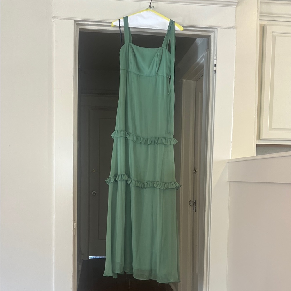 After Six Seafoam Ruffle Maxi Dress